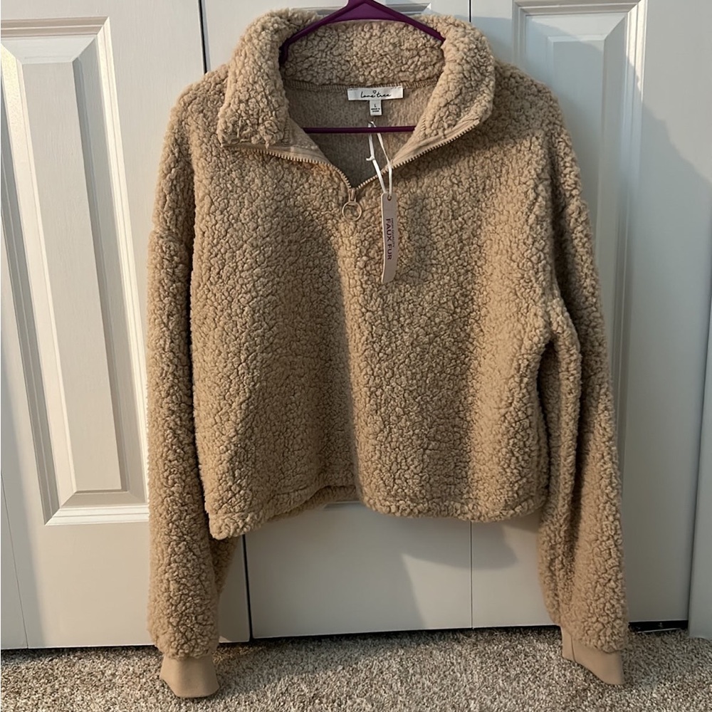 Sherpa cropped hoodie NWT
